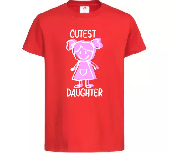Детская футболка Cutest daughter pink Красный фото