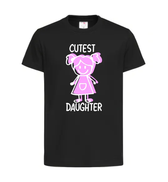 Дитяча футболка Cutest daughter pink Чорний фото