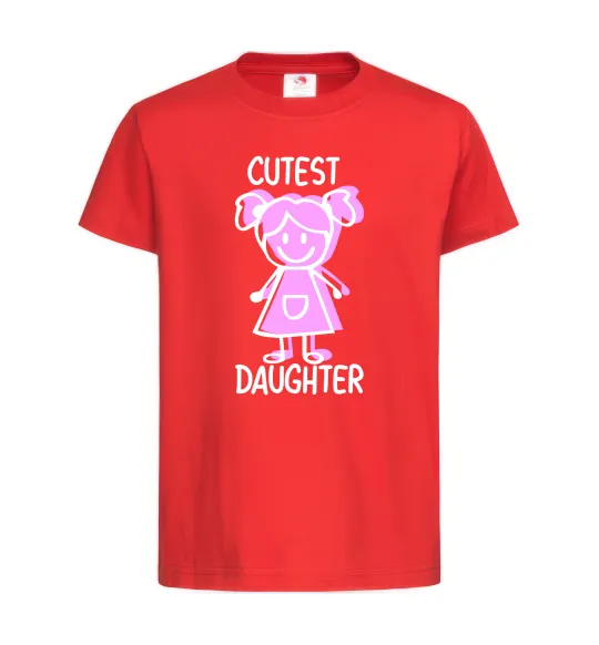 Дитяча футболка Cutest daughter pink Червоний фото
