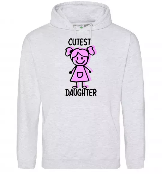 Жіноча толстовка (худі) Cutest daughter pink Сірий меланж фото