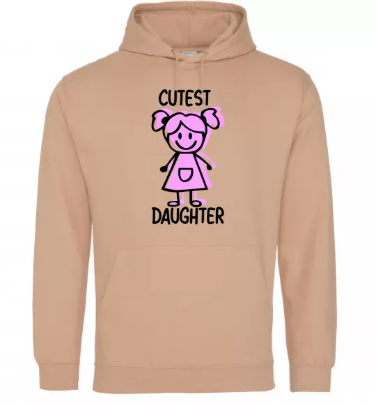 Жіноча толстовка (худі) Cutest daughter pink Пісочний фото