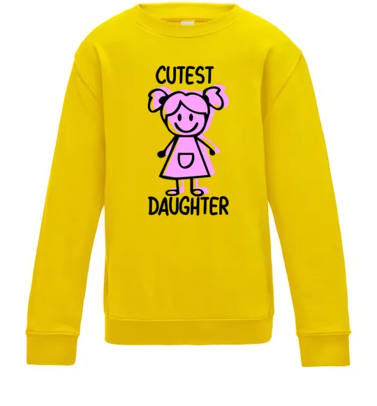 Детский Свитшот Cutest daughter pink Солнечно желтый фото