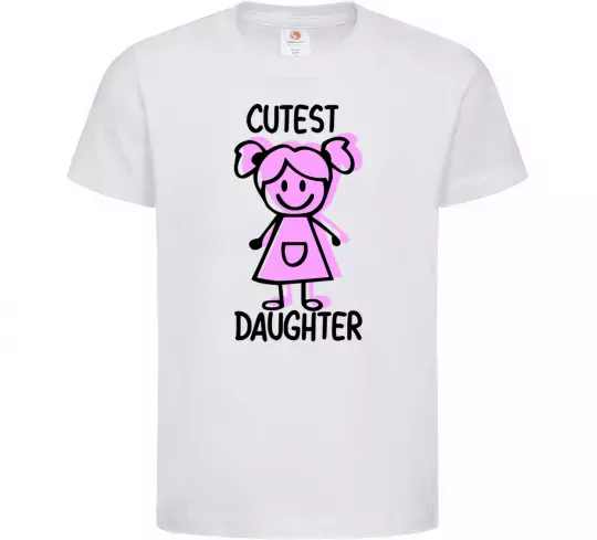 Детская футболка Cutest daughter pink Белый фото