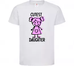 Детская футболка Cutest daughter pink Белый фото
