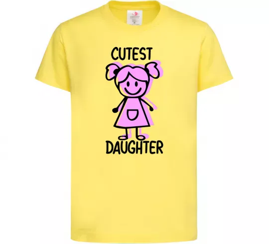 Детская футболка Cutest daughter pink Лимонный фото