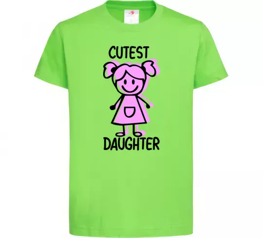Детская футболка Cutest daughter pink Лаймовый фото
