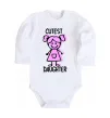 Детский боди Cutest daughter pink Белый фото