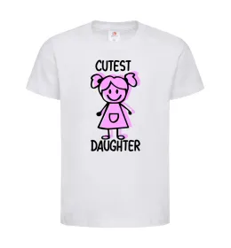 Детская футболка Cutest daughter pink Белый фото