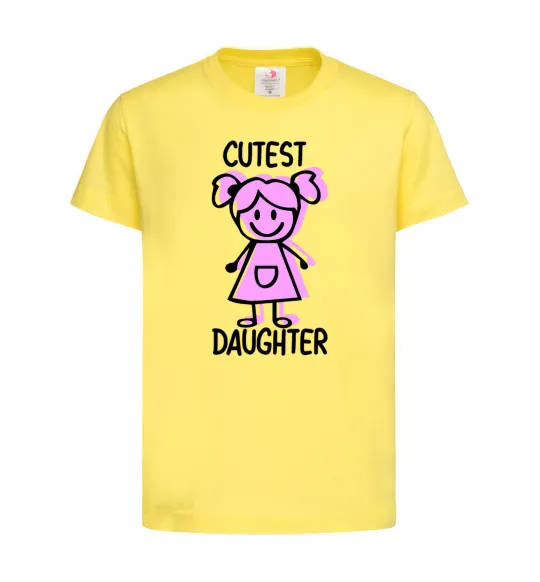 Дитяча футболка Cutest daughter pink Лимонний фото