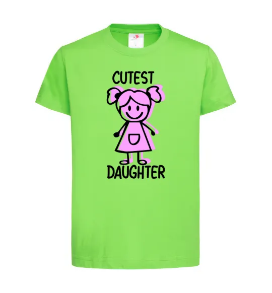 Дитяча футболка Cutest daughter pink Лаймовий фото