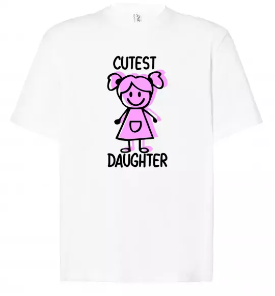 Футболка Оверсайз Cutest daughter pink Білий фото