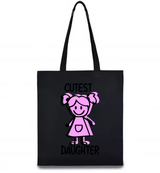 Эко-сумка Cutest daughter pink Черный фото