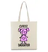 Эко-сумка Cutest daughter pink Бежевый фото