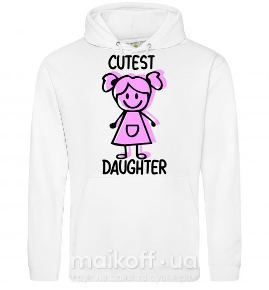 Жіноча толстовка (худі) Cutest daughter pink Білий фото