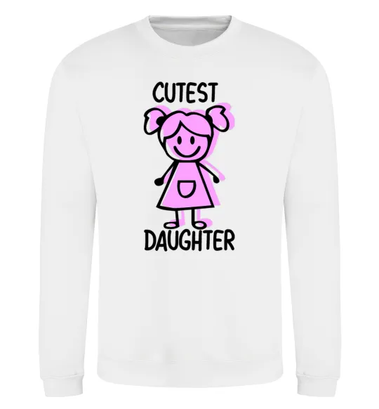 Свитшот Cutest daughter pink Белый фото