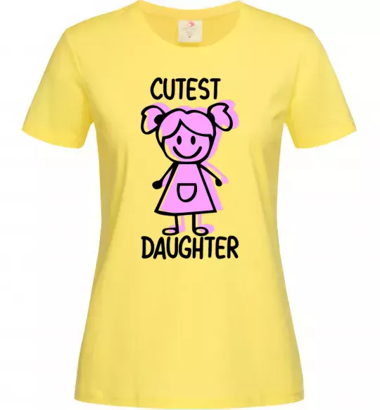 Женская футболка Cutest daughter pink Лимонный фото