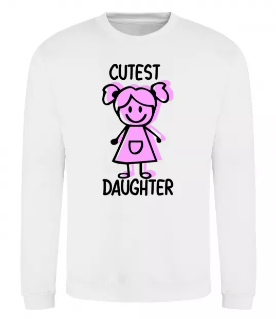 Свитшот Cutest daughter pink Белый фото