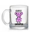 Чашка стеклянная Cutest daughter pink Прозрачный фото