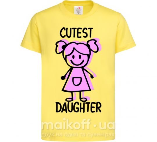 Детская футболка Cutest daughter pink Лимонный фото