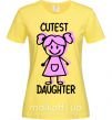 Женская футболка Cutest daughter pink Лимонный фото