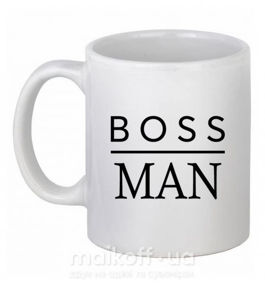 Чашка керамическая Boss man Белый фото