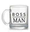 Чашка скляна Boss man Прозорий фото