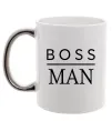 Чашка с цветной ручкой Boss man Серебро фото