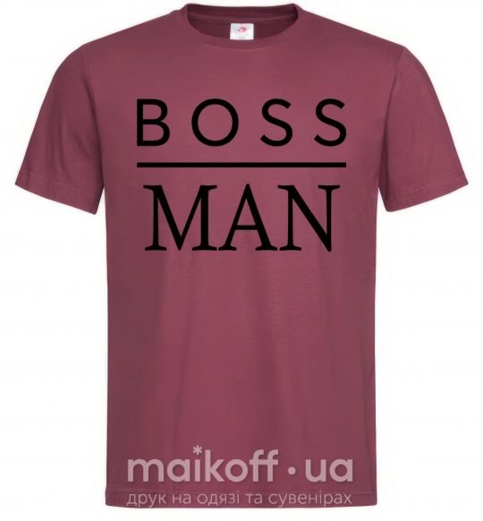Мужская футболка Boss man Бордовый фото