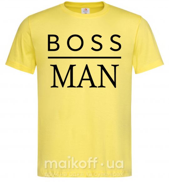 Мужская футболка Boss man Лимонный фото