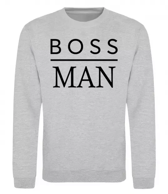 Свитшот Boss man Серый меланж фото
