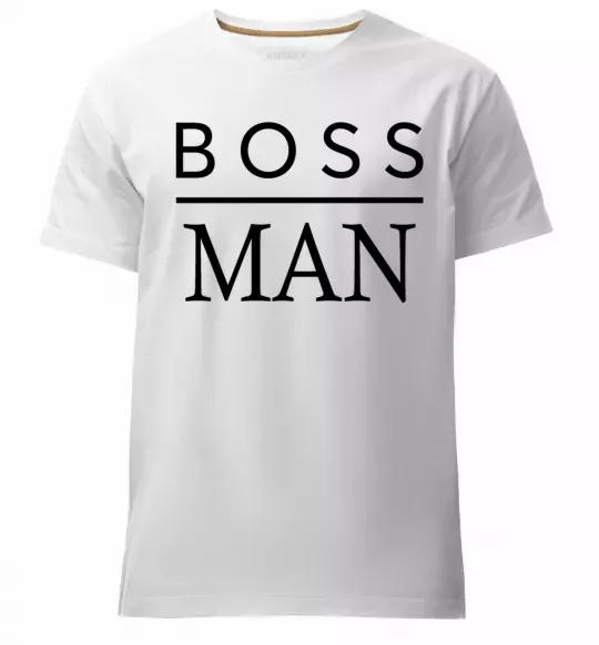 Мужская премиум футболка Boss man Белый фото