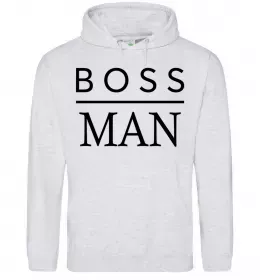 Мужская толстовка (худи) Super dad costume Серый меланж фото