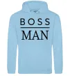 Мужская толстовка (худи) Boss man Голубой фото