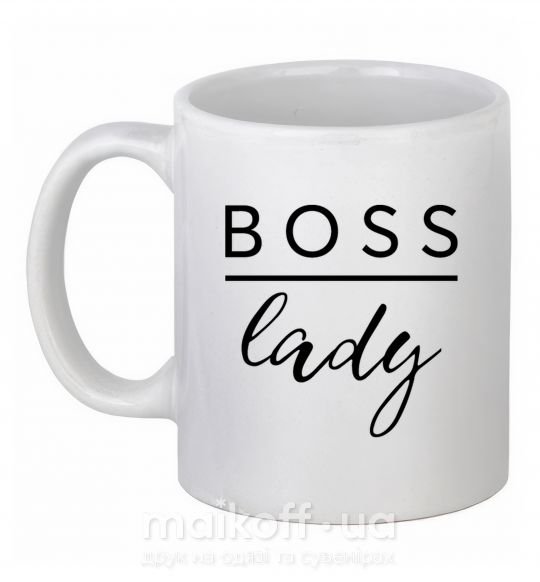 Чашка керамічна Boss lady Білий фото
