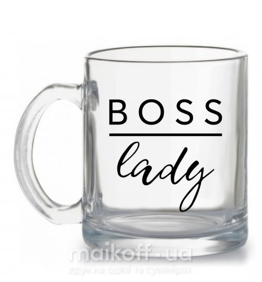 Чашка стеклянная Boss lady Прозрачный фото