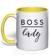 Чашка с цветной ручкой Boss lady Солнечно желтый фото