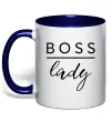 Чашка з кольоровою ручкою Boss lady Глибокий темно-синій Чашка з кольоровою ручкою Boss lady Глибокий темно-синій фото