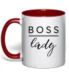 Чашка з кольоровою ручкою Boss lady Червоний Чашка з кольоровою ручкою Boss lady Червоний фото