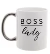 Чашка з кольоровою ручкою Boss lady Срібло Чашка з кольоровою ручкою Boss lady Срібло фото