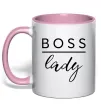 Чашка з кольоровою ручкою Boss lady Ніжно рожевий Чашка з кольоровою ручкою Boss lady Ніжно рожевий фото