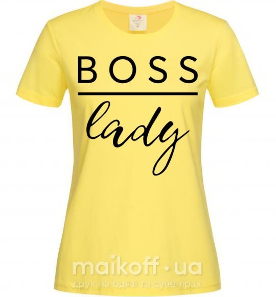 Жіноча футболка Boss lady Лимонний фото