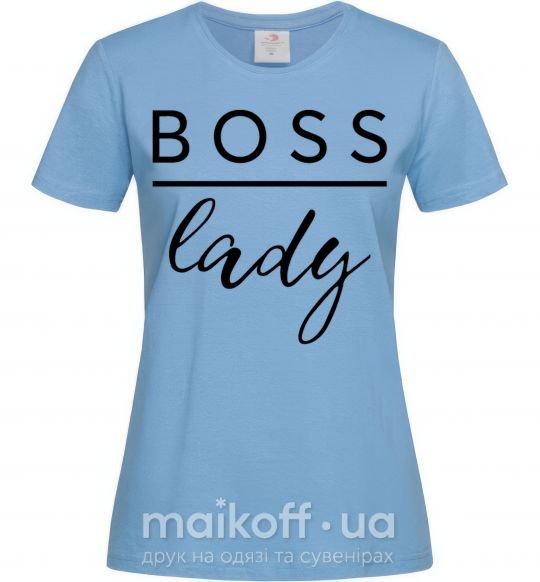 Жіноча футболка Boss lady Блакитний фото