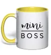 Чашка с цветной ручкой Mini boss Солнечно желтый фото
