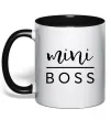 Чашка с цветной ручкой Mini boss Черный фото