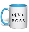 Чашка с цветной ручкой Mini boss Голубой фото