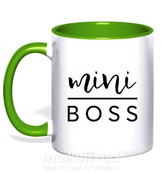 Чашка с цветной ручкой Mini boss Зеленый фото
