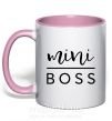 Чашка з кольоровою ручкою Mini boss Ніжно рожевий фото