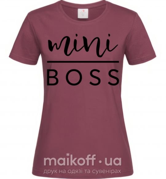 Жіноча футболка Mini boss Бордовий фото