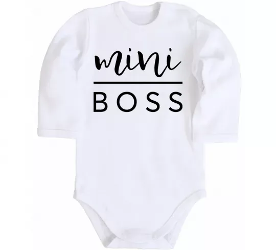 Дитячий бодік Mini boss Білий фото