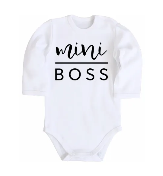 Дитячий бодік Mini boss Білий фото